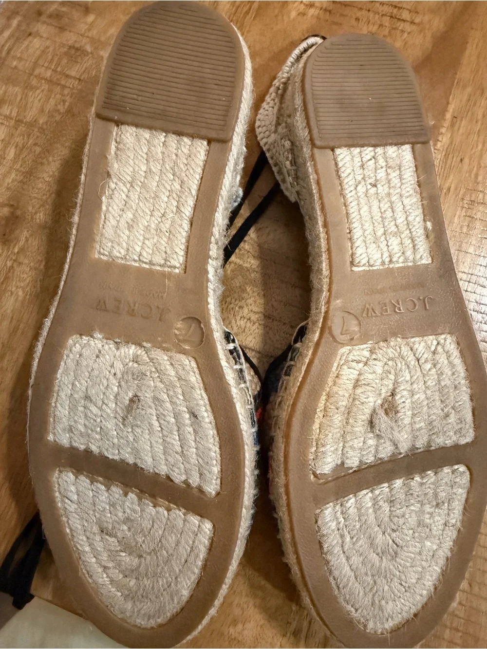 J Crew ankle wrap espadrilles with tassels color red green blue,  size 7
